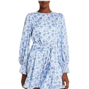 Alice + Olivia Abstract Blue and White Dress
